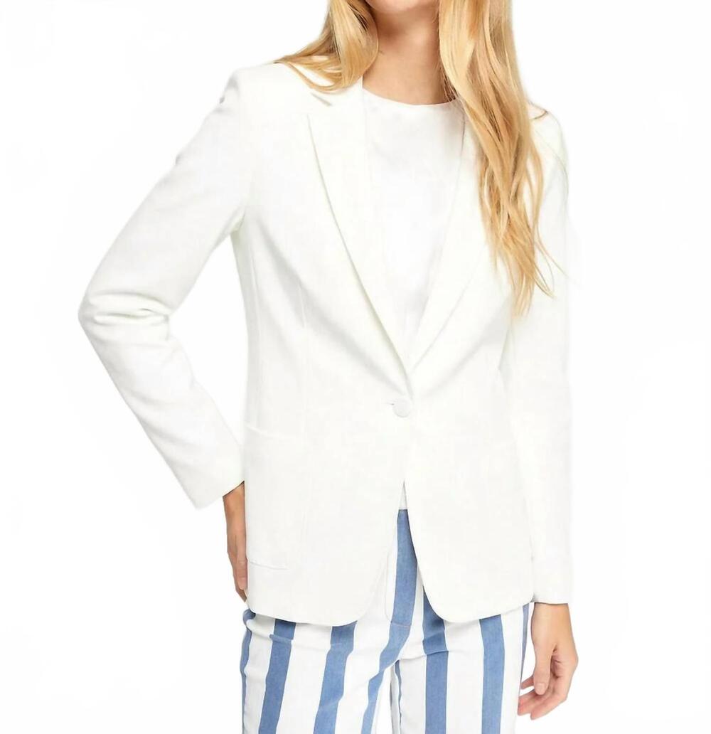 NEW VILAGALLO women's classic lapel blazer in white